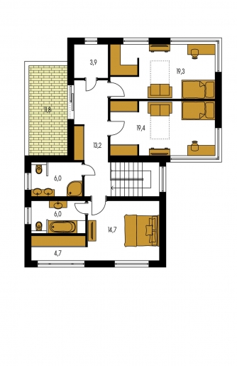 Mirror image | Floor plan of second floor - CUBER 10